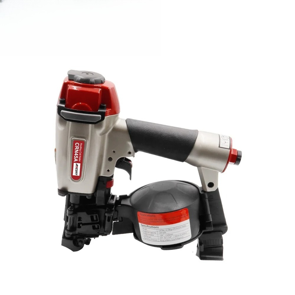 Coil Roofing Nailer Pneumatic 15 Degree - Lightweight and Well-balanced CRN45 Aluminum Pneumatic