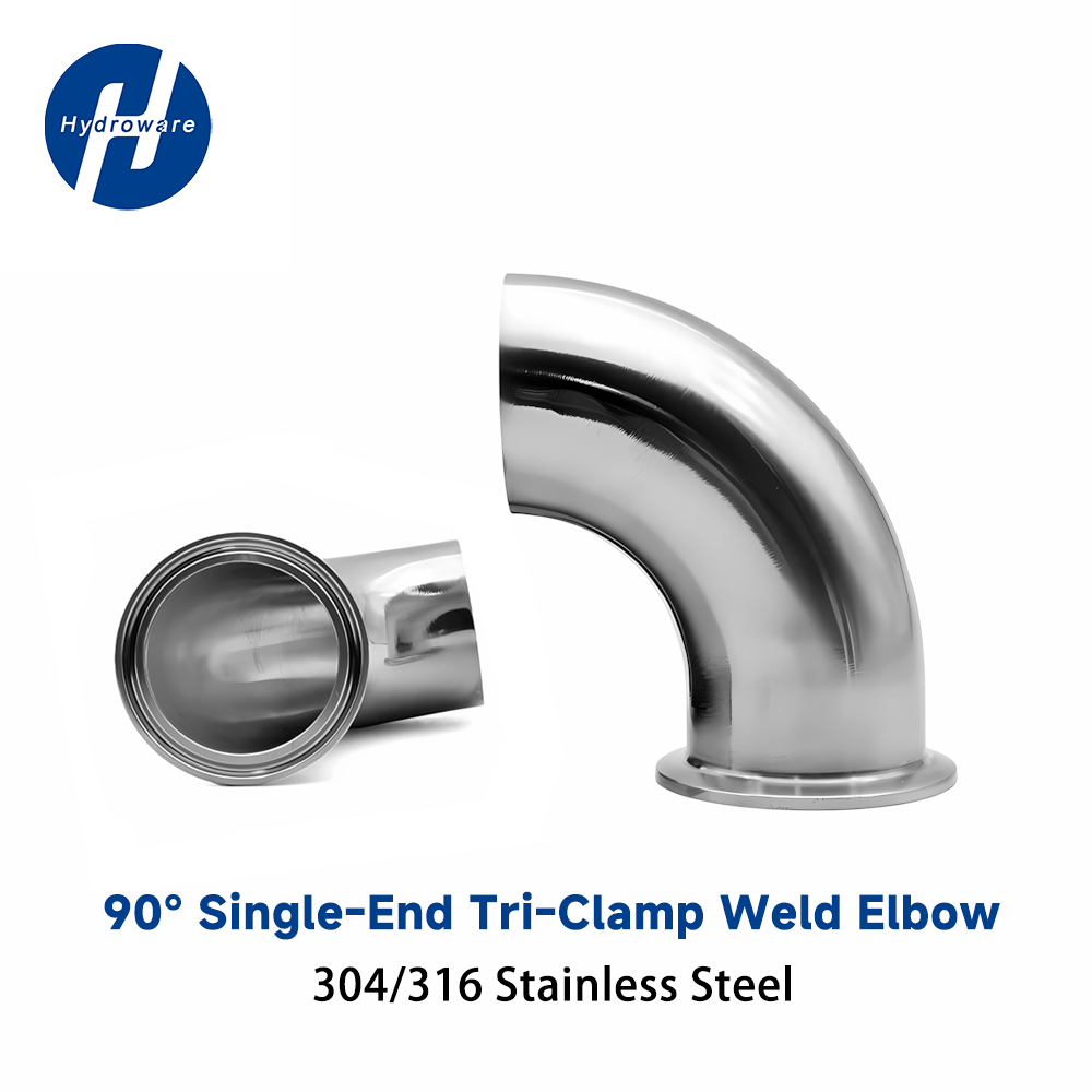 18 Gauge Brad Nails Stainless Steel - 90 Degree Sanitary Single Tri Clamp