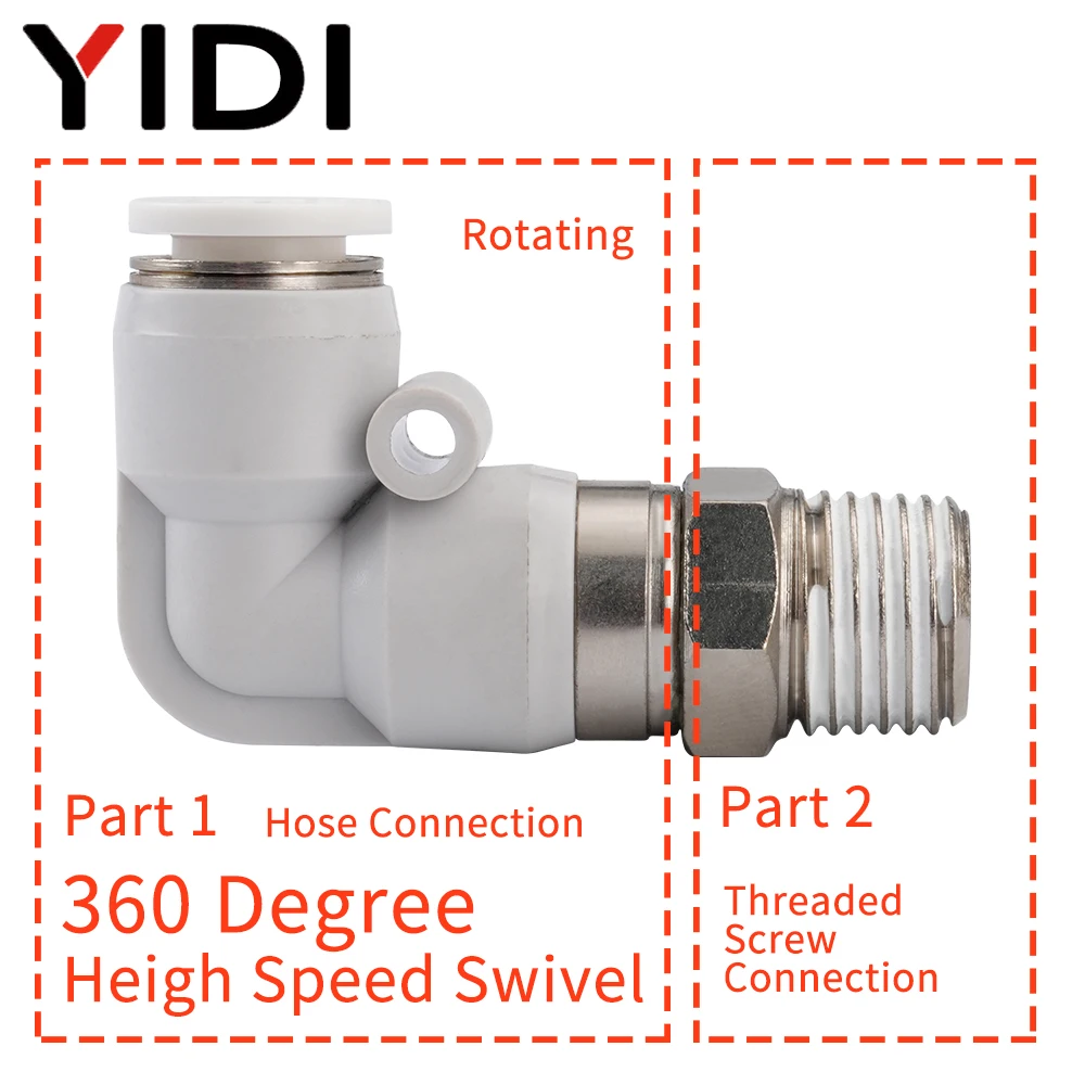 10/4/1pcs High Speed Rotation  - đánh giá và giá Swivel Air Hose Fitting Quick Connect 1/4