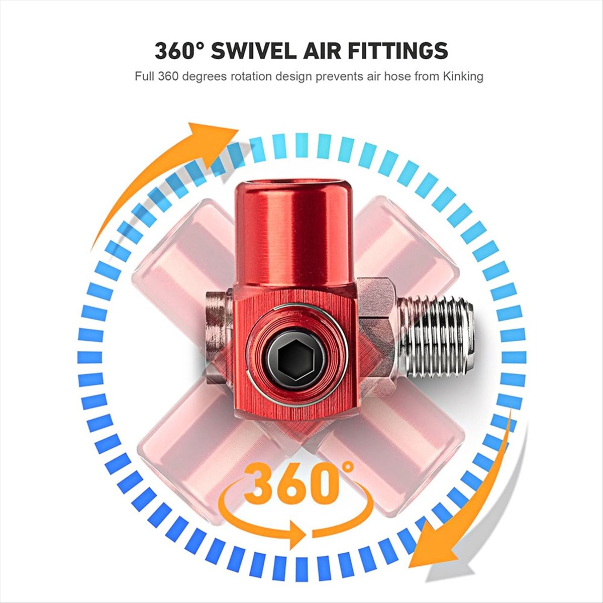 AT16 2-Packs 1/4 Inch NPT 360  - đánh giá và giá Swivel Air Hose Fitting Quick Connect 1/4