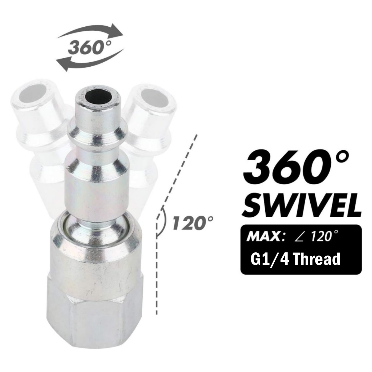 360° Swivel Quick Plug Connect - đánh giá và giá Swivel Air Hose Fitting Quick Connect 1/4
