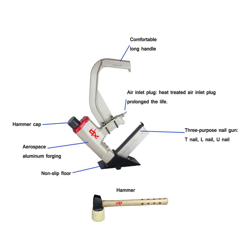 2-in-1 Industrial Grade Pneuma - đánh giá và giá Pneumatic Flooring Nailer Stapler 2 In 1