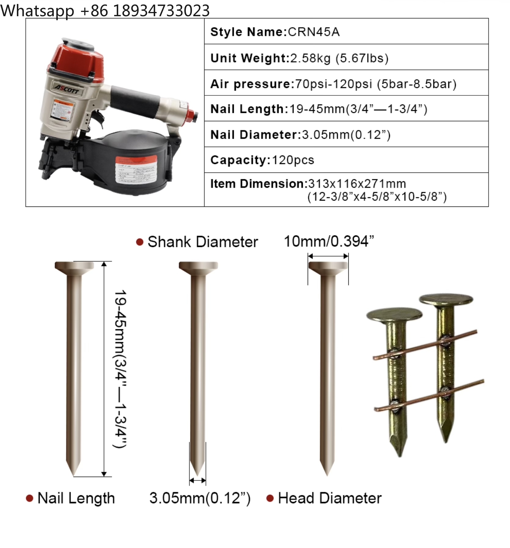 Lightweight and Well-balanced  - đánh giá và giá Coil Roofing Nailer Pneumatic 15 Degree