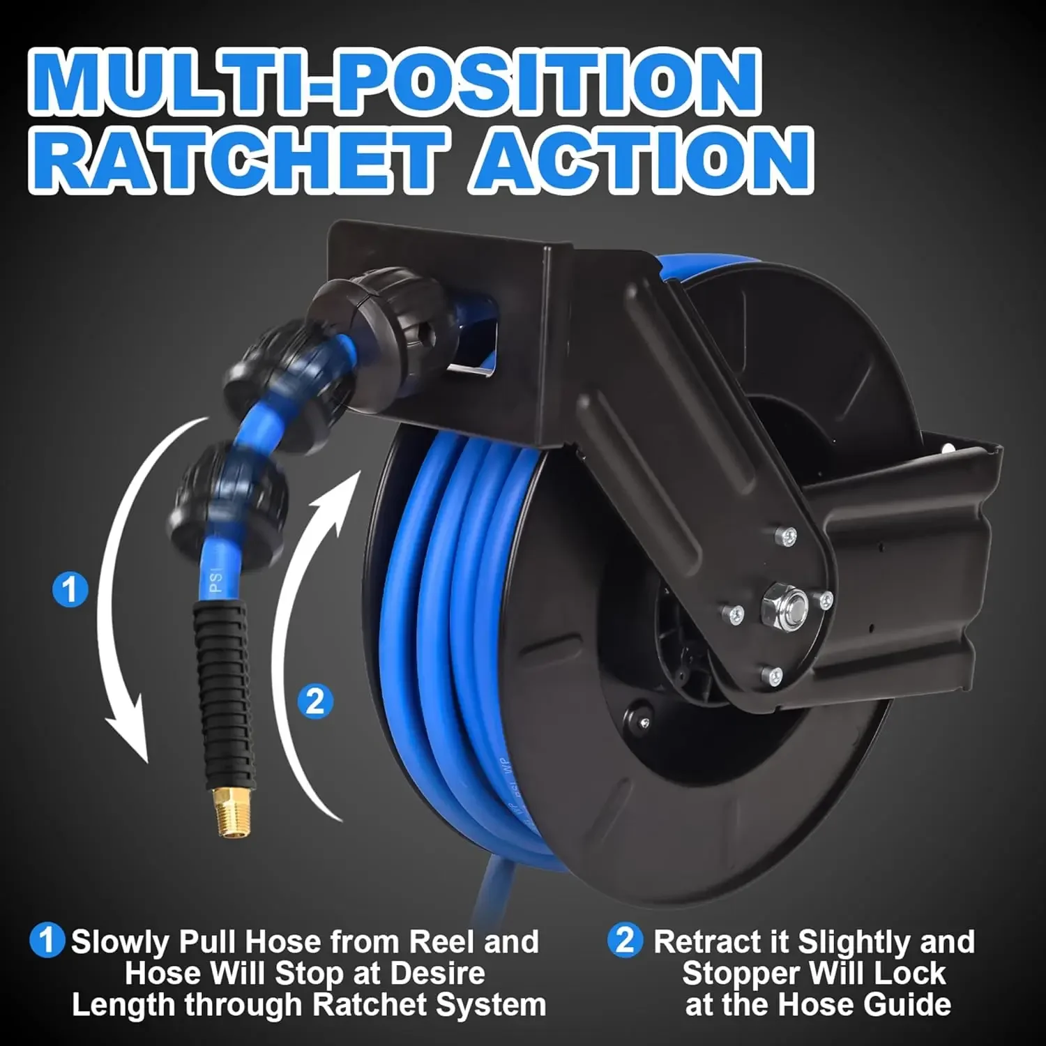 Heavy Duty Retractable Air Hos - đánh giá và giá Air Compressor Air Hose 3/8 Hybrid 50Ft