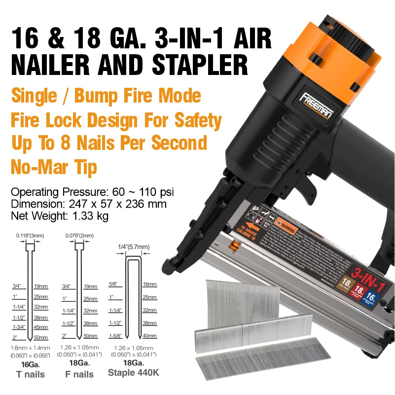 Freeman 16 18 Gauge 2 Inch 3 i - đánh giá và giá Air Brad Nailer 18 Gauge 2 In 1