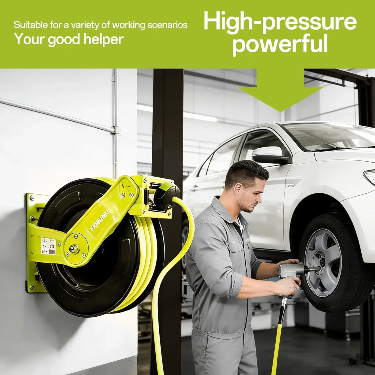 Retractable Air Hose Reel, 3/8 - đánh giá và giá Air Compressor Air Hose 3/8 Hybrid 50Ft