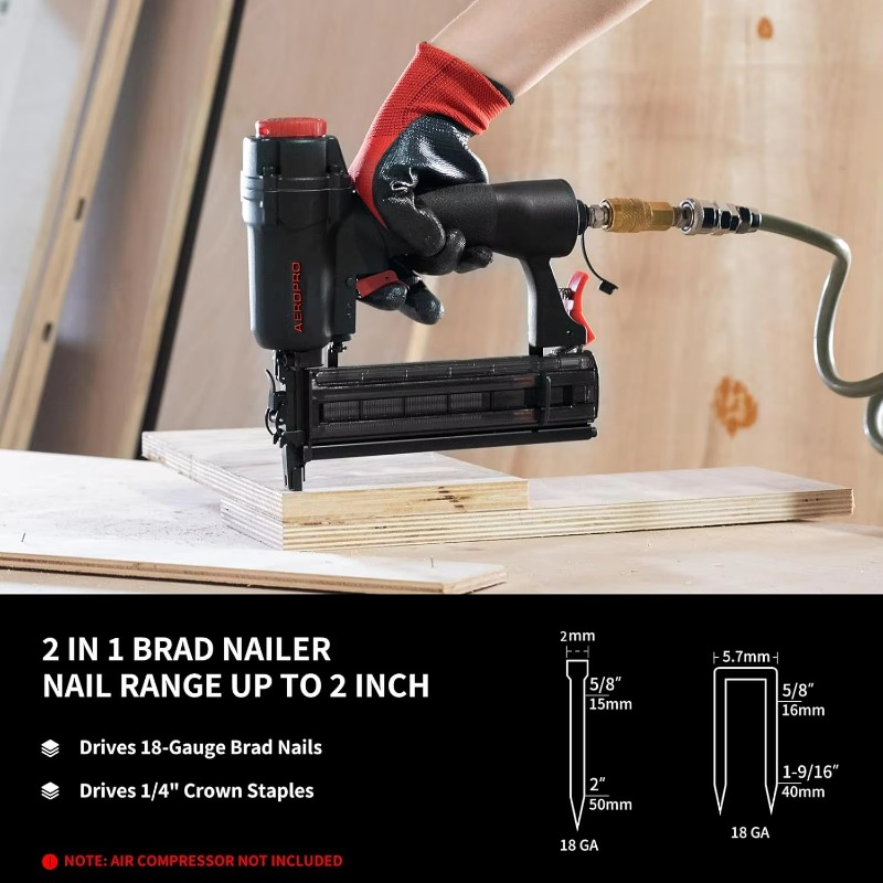 ASF5040 New Air Tools Pneumati - đánh giá và giá Air Brad Nailer 18 Gauge 2 In 1