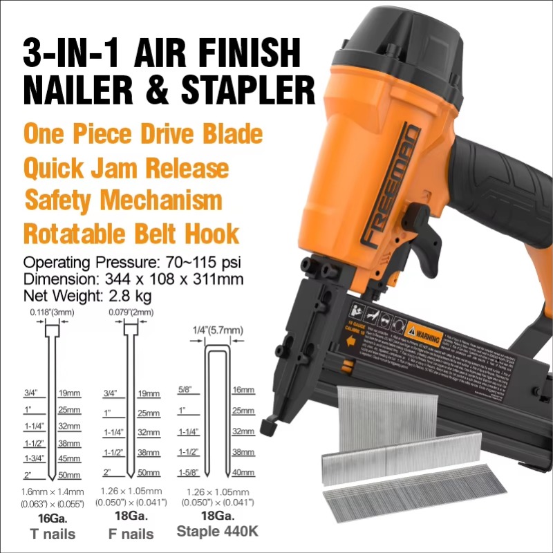Industrial 2 Inch Pneumatic 3  - đánh giá và giá Air Brad Nailer 18 Gauge 2 In 1
